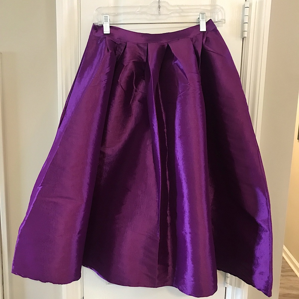 purple midi skirt